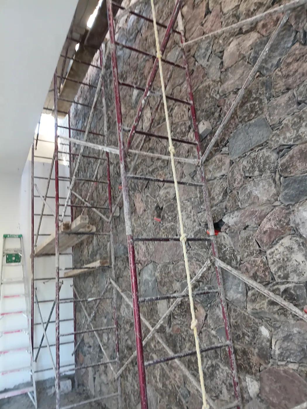 Installing rock wall— October 20